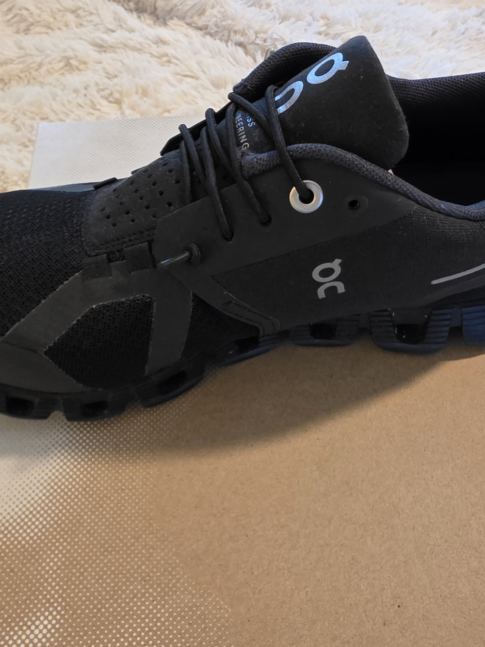 On Running Womens Cloud Waterproof Shoes - Black - Size 7.5 GUC - Picture 9 of 13